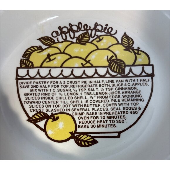 Apple Pie Recipe Plate Sunnycraft Sunstone Pie Baker 10.5" Korea - Picture 2 of 8